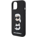 Etui Karl Lagerfeld Silicone Karl&Choupette Head na iPhone 15 Plus / 14 Plus - czarne