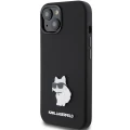 Etui Karl Lagerfeld Silicone Choupette Metal Pin na iPhone 15 Plus / 14 Plus - czarne