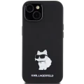 Etui Karl Lagerfeld Silicone Choupette Metal Pin na iPhone 15 Plus / 14 Plus - czarne