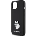 Etui Karl Lagerfeld Silicone Choupette Metal Pin na iPhone 15 Plus / 14 Plus - czarne