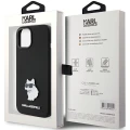 Etui Karl Lagerfeld Silicone Choupette Metal Pin na iPhone 15 Plus / 14 Plus - czarne