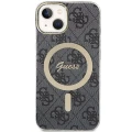 Etui Guess 4G MagSafe na iPhone 15 Plus / 14 Plus - czarne