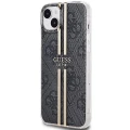 Etui Guess IML 4G Gold Stripe na iPhone 15 Plus / 14 Plus - czarne