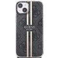 Etui Guess IML 4G Gold Stripe na iPhone 15 Plus / 14 Plus - czarne