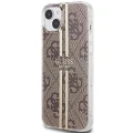 Etui Guess IML 4G Gold Stripe na iPhone 15 Plus / 14 Plus - brązowe