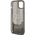 Etui Guess Liquid Glitter Gold Stripes na iPhone 15 Plus / 14 Plus - czarne