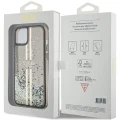 Etui Guess Liquid Glitter Gold Stripes na iPhone 15 Plus / 14 Plus - czarne