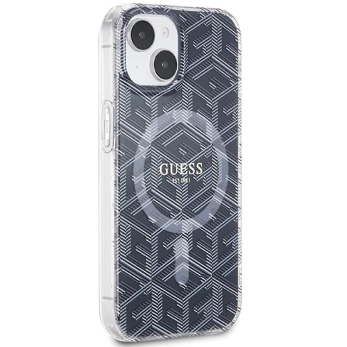 Etui Guess IML GCube MagSafe na iPhone 15 Plus / 14 Plus - czarne
