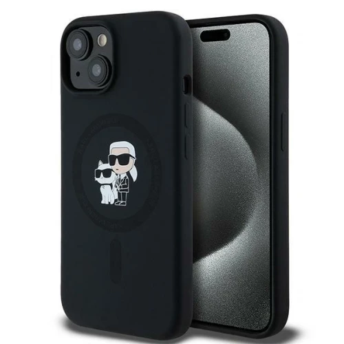 Etui Karl Lagerfeld Silicone Karl&Choupette MagSafe na iPhone 15 Plus / 14 Plus - czarne