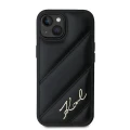 Etui Karl Lagerfeld Diagonal Quilted Script na iPhone 15 Plus / 14 Plus - czarne
