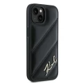 Etui Karl Lagerfeld Diagonal Quilted Script na iPhone 15 Plus / 14 Plus - czarne