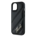Etui Karl Lagerfeld Diagonal Quilted Script na iPhone 15 Plus / 14 Plus - czarne