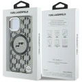 Etui Karl Lagerfeld IML Monogram Karl & Choupette Head MagSafe na iPhone 15 Plus - czarne