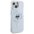 Etui Karl Lagerfeld IML Metal Choupette Head MagSafe na iPhone 15 Plus - białe