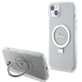 Etui Guess Ring Stand Script Glitter MagSafe na iPhone 15 Plus / 14 Plus 6.7" - przezroczyste