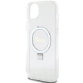 Etui Guess Ring Stand Script Glitter MagSafe na iPhone 15 Plus / 14 Plus 6.7" - przezroczyste