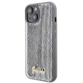 Etui Guess Sequin Script Metal na iPhone 15 - srebrne