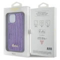 Etui Guess Sequin Script Metal na iPhone 15 - fioletowe