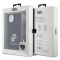 Etui Karl Lagerfeld Crossbody Saffiano Metal Pin Karl&Choupette na iPhone 15 - czarne