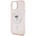 Etui Karl Lagerfeld IML Choupette MagSafe na iPhone 15 - różowe