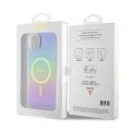 Etui Guess IML Iridescent MagSafe do iPhone 15 - fioletowe