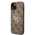 Etui Guess 4G Big Metal Logo do iPhone 15 - brązowe