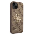 Etui Guess 4G Big Metal Logo do iPhone 15 - brązowe