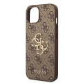 Etui Guess 4G Big Metal Logo do iPhone 15 - brązowe