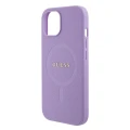 Etui Guess Saffiano MagSafe do iPhone 15 - fioletowe