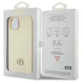 Etui Guess Leather 4G Metal Logo Strass do iPhone 15 - złote