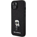 Etui Karl Lagerfeld Fixed Glitter Ikonik Logo Metal Pin do iPhone 15 - czarne