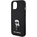 Etui Karl Lagerfeld Fixed Glitter Ikonik Logo Metal Pin do iPhone 15 - czarne
