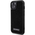 Etui Karl Lagerfeld Rhinestone Logo Metal Plate do iPhone 15 - czarne