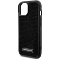 Etui Karl Lagerfeld Rhinestone Logo Metal Plate do iPhone 15 - czarne