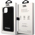 Etui Karl Lagerfeld Rhinestone Logo Metal Plate do iPhone 15 - czarne