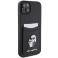 Etui Karl Lagerfeld Saffiano Cardslot Karl&Choupette Metal Pin do iPhone 15 - czarne