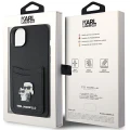 Etui Karl Lagerfeld Saffiano Cardslot Karl&Choupette Metal Pin do iPhone 15 - czarne