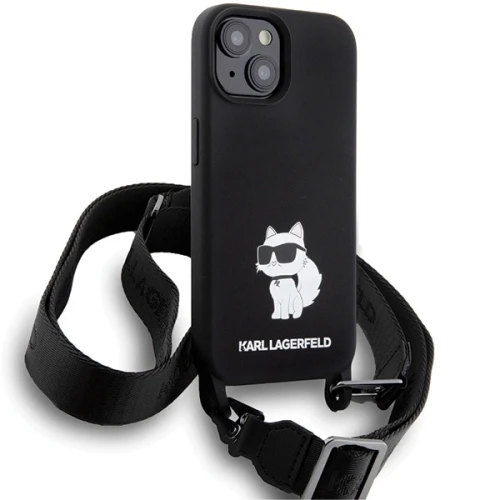 Etui Karl Lagerfeld Crossbody Silicone Choupette do iPhone 15 - czarne