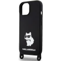 Etui Karl Lagerfeld Crossbody Silicone Choupette do iPhone 15 - czarne