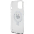 Etui Karl Lagerfeld Ring Stand Choupette Head MagSafe do iPhone 15 - białe
