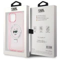 Etui Karl Lagerfeld Ring Stand Choupette Head MagSafe do iPhone 15 - różowe