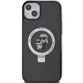 Etui Karl Lagerfeld Ring Stand Karl&Choupettte MagSafe do iPhone 15 - czarne
