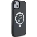 Etui Karl Lagerfeld Ring Stand Karl&Choupettte MagSafe do iPhone 15 - czarne