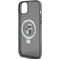 Etui Karl Lagerfeld Ring Stand Karl&Choupettte MagSafe do iPhone 15 - czarne