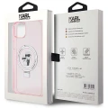 Etui Karl Lagerfeld Ring Stand Karl&Choupettte MagSafe do iPhone 15 - różowe