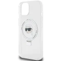 Etui Karl Lagerfeld Ring Stand Karl Head MagSafe do iPhone 15 - białe