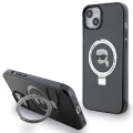 Etui Karl Lagerfeld Ring Stand Karl Head MagSafe do iPhone 15 - czarne