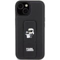 Etui Karl Lagerfeld Gripstand Saffiano Karl&Choupette Pins na iPhone 15 - czarne