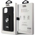 Etui Karl Lagerfeld Gripstand Saffiano Karl&Choupette Pins na iPhone 15 - czarne