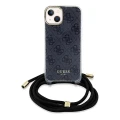 Etui Guess Crossbody Cord 4G Print na iPhone 15 / 14 / 13 - czarne